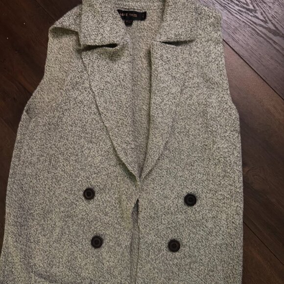 Women's Neutral Long Sweater Vest - Picture 6 of 8